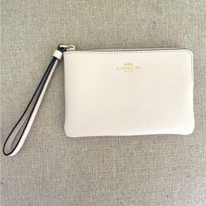 Coach cream wristlet wallet